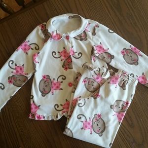 Girl's Adorable Monkey Pajamas